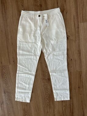 Banana Republic Men's White Linen-Blend Casual Pants 32x32 NEW